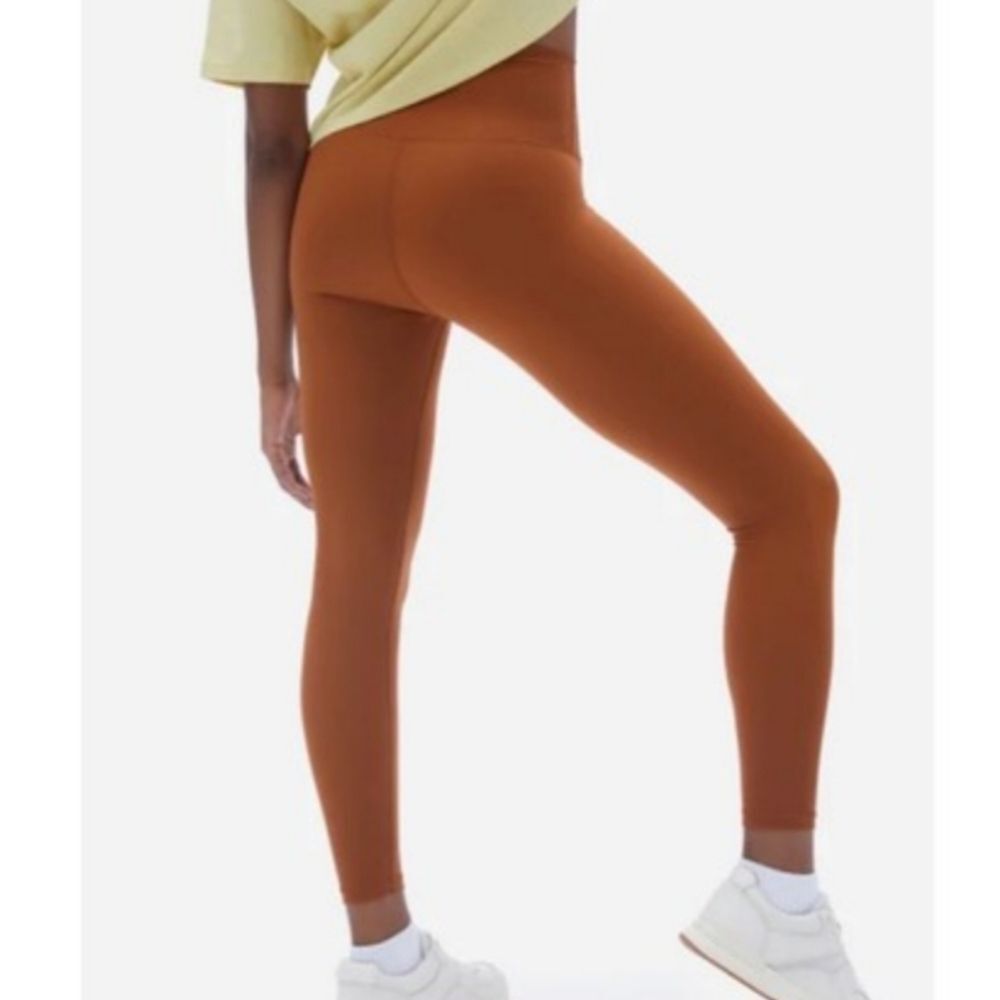 Everlane ReNew Ankle Leggings Rust Burnt Orange High Waisted Large Workout Women